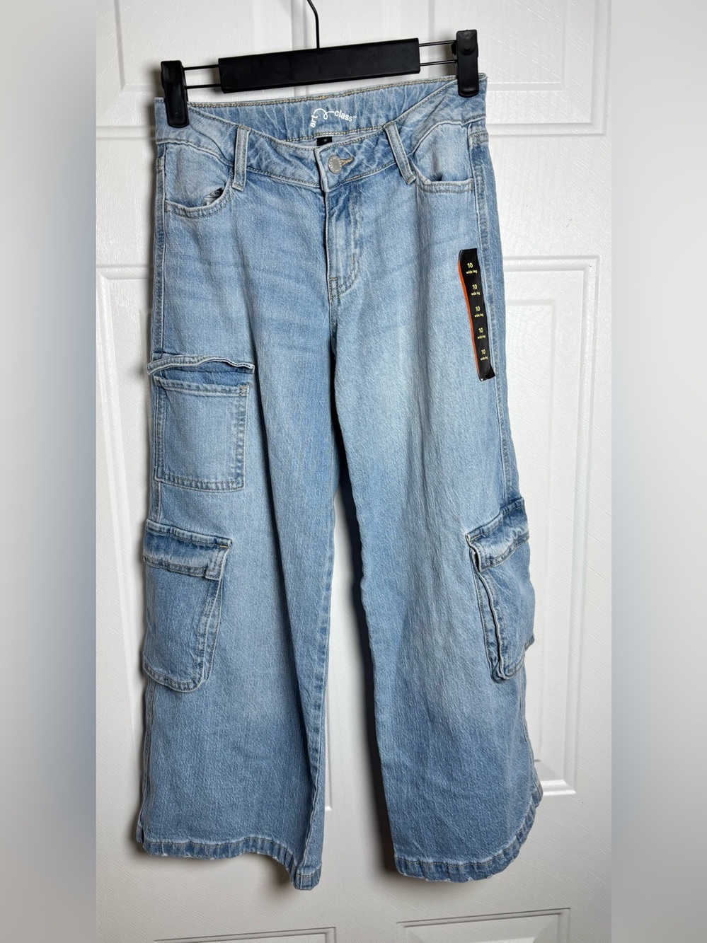 art class Light Blue Cargo Denim Jeans for Kids